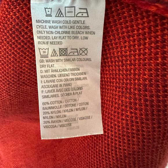 Isaac Mizrahi long cardigan bold plaid red to orange packets cozycore fall Y2K - Picture 6 of 9